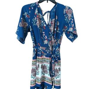 Trixxi Floral Blue Jumpsuit medium